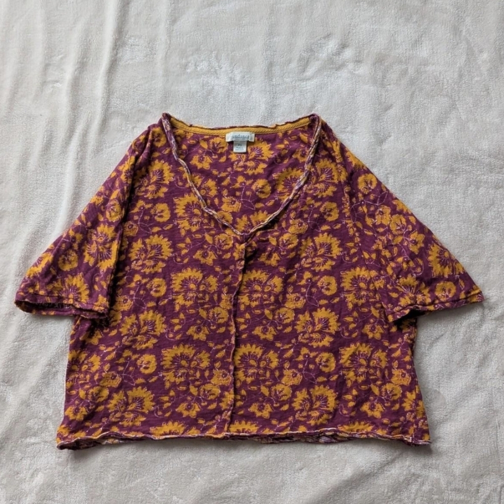 Sundance Purple & Yellow Floral Blouse